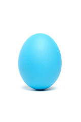Blue Easter egg isolated on white background. Traditional symbol of Christian holiday