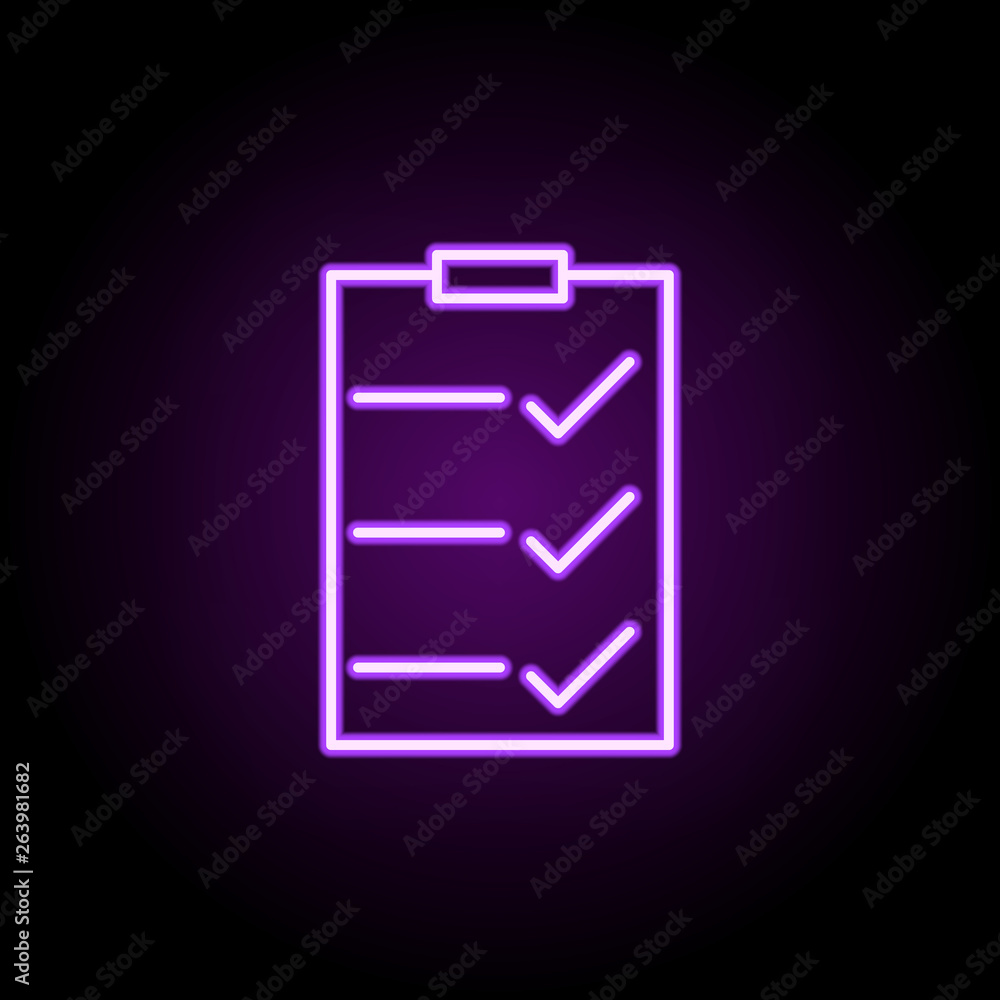 Poster tasks neon icon. elements of business set. simple icon for websites, web design, mobile app, info gr