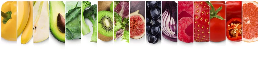 Photo sur Plexiglas Légumes frais Collection arc-en-ciel de fruits et légumes frais