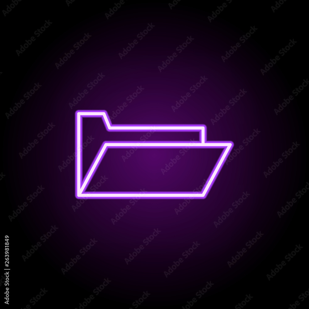 Poster folder neon icon. elements of business set. simple icon for websites, web design, mobile app, info g