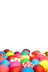 Fototapeta na wymiar Colorful Easter eggs on white background. Christian holiday tradition