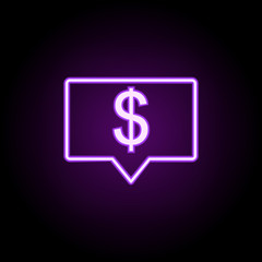 dollar communication neon icon. Elements of business set. Simple icon for websites, web design, mobile app, info graphics