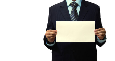 businessperson holding white paper