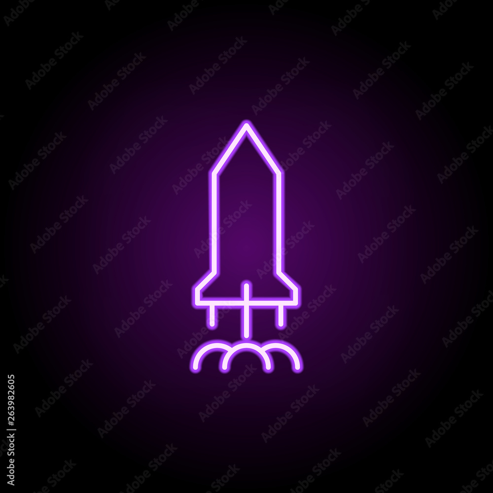 Poster rocket neon icon. elements of business set. simple icon for websites, web design, mobile app, info g