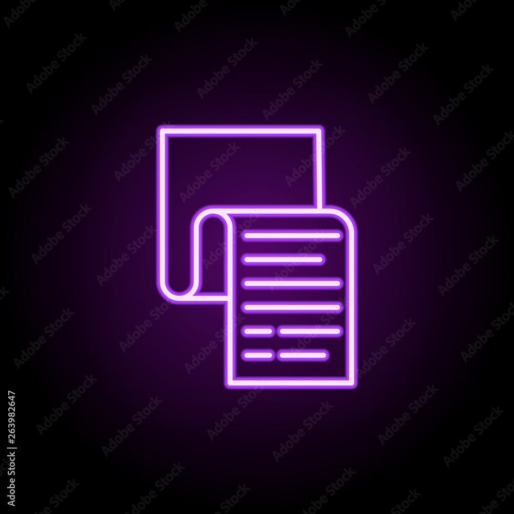 Poster report neon icon. elements of business set. simple icon for websites, web design, mobile app, info g