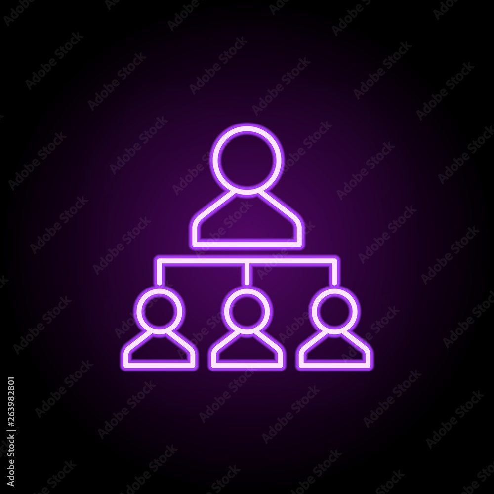 Poster leader workers neon icon. elements of business set. simple icon for websites, web design, mobile app