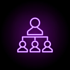 leader workers neon icon. Elements of business set. Simple icon for websites, web design, mobile app, info graphics