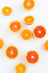 Cut Oranges on White Background
