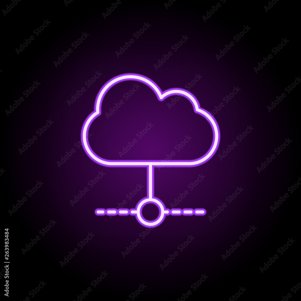 Poster cloud storage connection neon icon. elements of business set. simple icon for websites, web design, 
