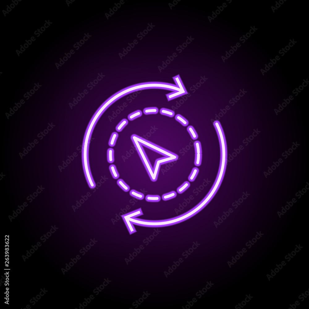 Poster compass neon icon. elements of business set. simple icon for websites, web design, mobile app, info 