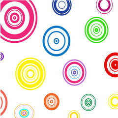 Multicolored rings on white background   