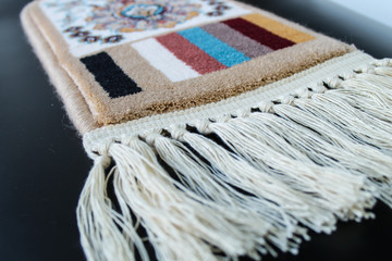 Pattern carpet with a pattern and fringe