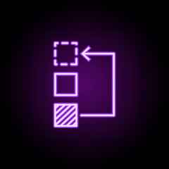 replacing list neon icon. Elements of business set. Simple icon for websites, web design, mobile app, info graphics