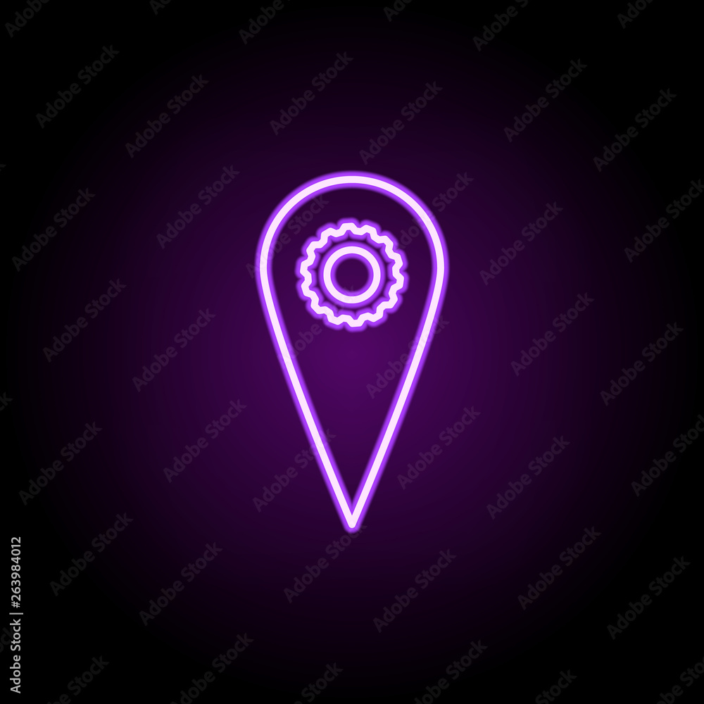 Poster geolocation setting neon icon. elements of business set. simple icon for websites, web design, mobil