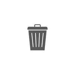 Trash Can vector Icon on Flat Color design isolated on white
