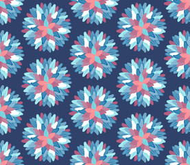 Fototapeta na wymiar Floral seamless pattern. Hand drawn creative flowers. Colorful artistic background with blossom. Abstract herb. It can be used for wallpaper, textiles, wrapping, card. Vector illustration, eps10