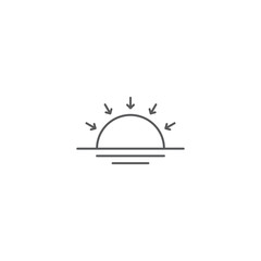 Sunset simple vector icon. Weather symbols, Forecast design element, isolated on white