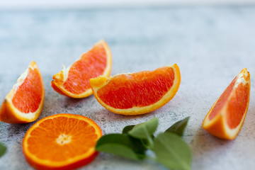 Fototapeta na wymiar Fresh Cut Oranges