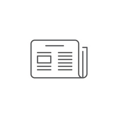 News symbol. Newspaper line icon, outline vector symbol illustration, linear pictogram isolated on white
