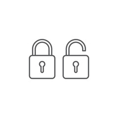 security Lock Icon Flat Graphic Design isolated on white