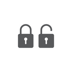 security Lock Icon Flat Graphic Design isolated on white
