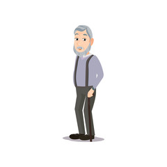 Obraz premium Grey head and mustache senior old man waiting