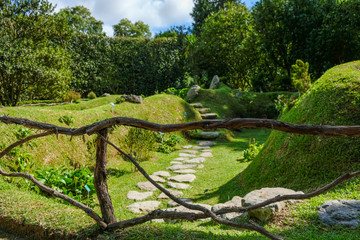 Landscape view, Terra Nostra Garden, Sao Miguel Island, Azores, Portugal