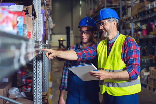 Workers in logistics warehouse 