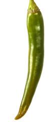 green chilli pepper. on a white background