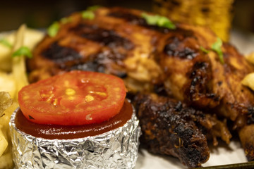 grilled chicken with vegetables