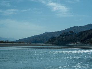 Landscape of the suburbs of Lhasa in Tibet Autonomous Region, China.