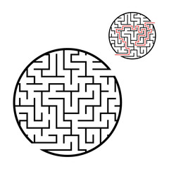 Abstact labyrinth. Educational game for kids. Puzzle for children. Maze conundrum. Find the right path. Vector illustration.