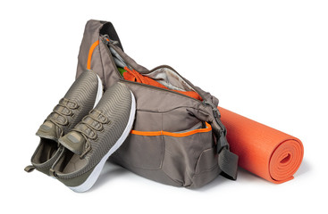 Fototapeta premium Sports bag with sports equipment