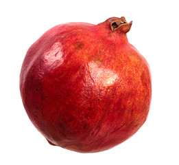 ripe red pomegranate fruit. on a white background