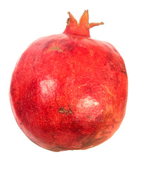ripe red pomegranate fruit. on a white background