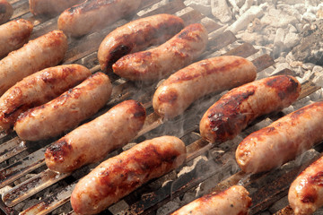 salsicce alla griglia, grilled sausages