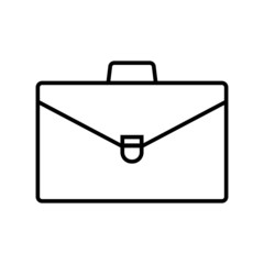Briefcase line icon. Leather business bag or portfolio for documents. Vector Illustration