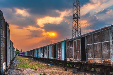 Old train wrecks that were left waiting for repairs