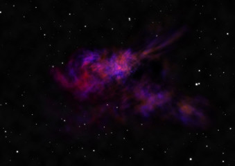 Star field in space and a nebulae. 3D rendering