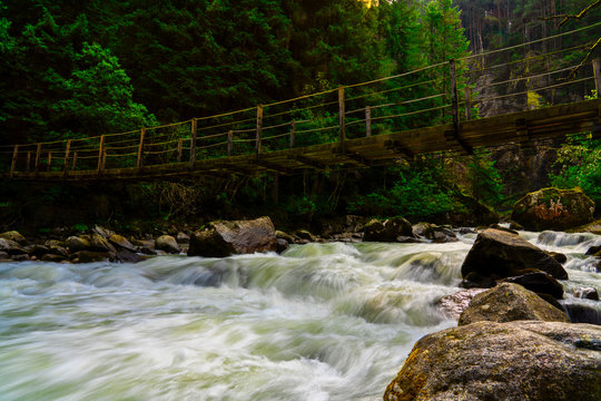 Italy, Trentino , Alto Adige, Aurina Valley, Campo Tures, Riva waterfalls in Summer