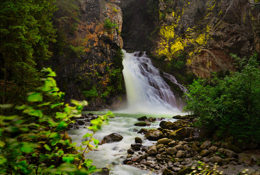 Italy, Trentino , Alto Adige, Aurina Valley, Campo Tures, Riva waterfalls in Summer