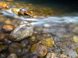 Multiple exposure of the cold stream of a ravine in the mountains near the colonial town of Villa de Leyva, in the central region of the Colombian Andes.