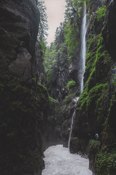Germany, Bavaria, Partnach Gorge near Garmisch-Partenkirchen, waterfall