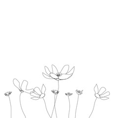 Flowers line art