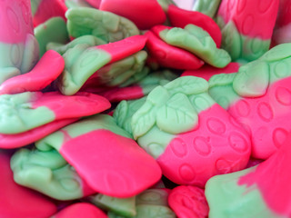 unhealthy colorful jelly candies group