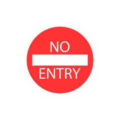 No entry sign. Vector illustration, flat design.