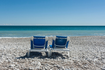 Two chairs on the beach