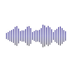 sound wave icon. Vector illustration, flat design.