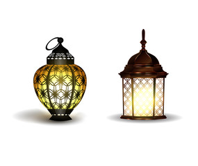 Ramadan Kareem realistic 3d lanterns