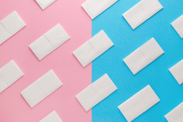 paper tissue abstract pattern on pink and blue background